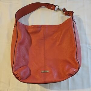 Coach Park Avery Peach Pink Pebbled Leather Hobo Shoulder Bag Handbag